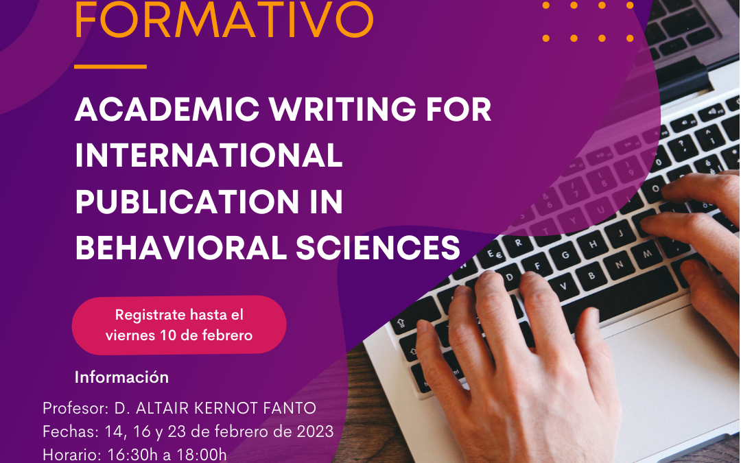 Taller Doctorado: Academic writing for international publications in behavioral sciences