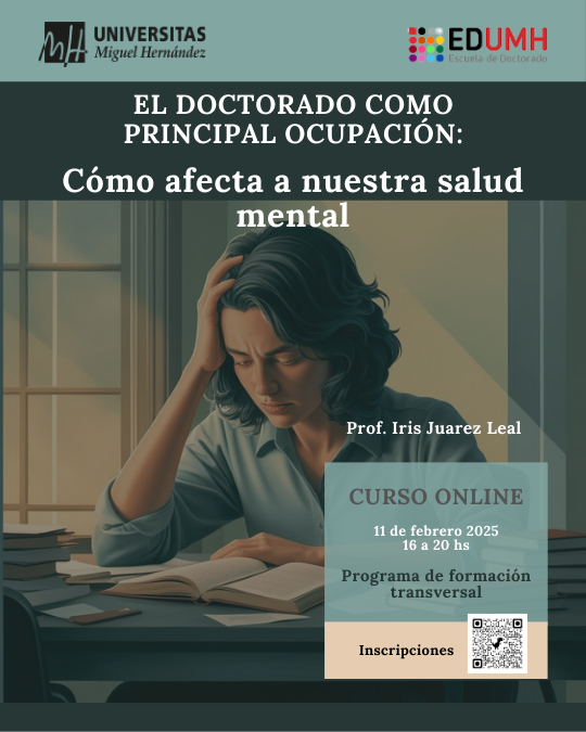 Curso «El doctorado como principal ocupación: Cómo afecta a nuestra salud mental»